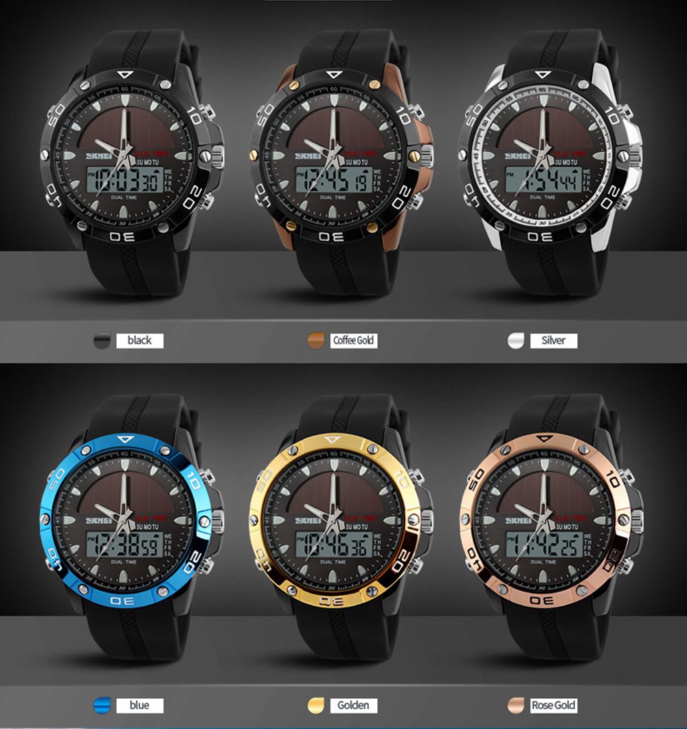 Foto 8 | Venta Internacional - Reloj Bounabay Solar Power Military Dual Time Para Hombre, 5 Atm