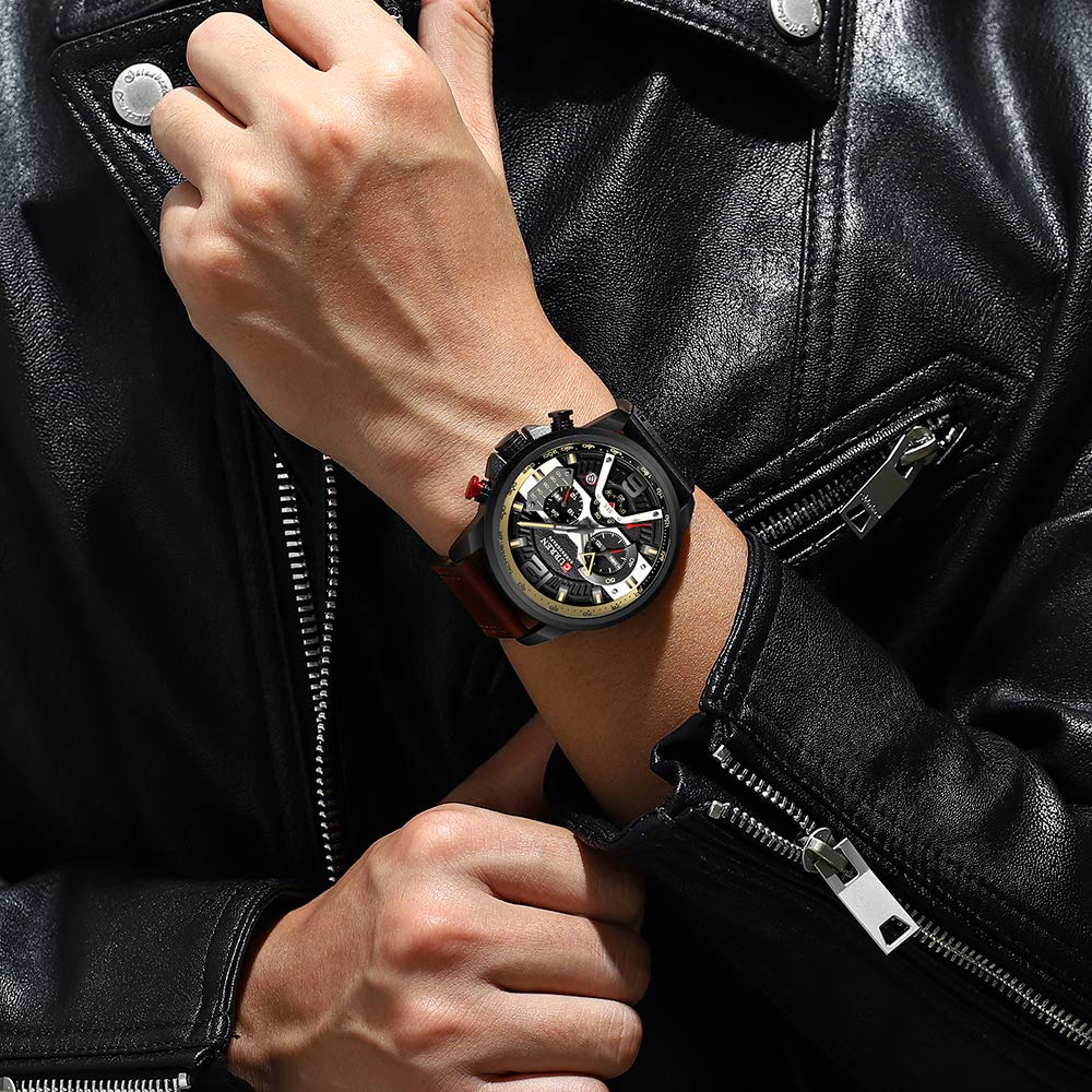 Foto 6 pulgar | Venta Internacional - Reloj Caowtan Fashion Military Para Hombre Con Correa De Piel Analógica
