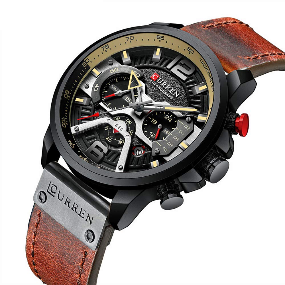 Foto 7 pulgar | Venta Internacional - Reloj Caowtan Fashion Military Para Hombre Con Correa De Piel Analógica