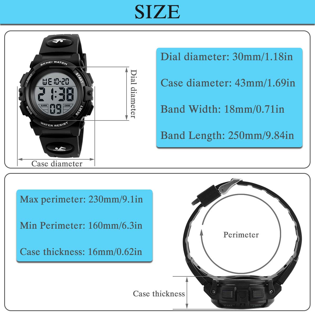 Foto 5 pulgar | Venta Internacional - Reloj Digital Afarer Impermeable Para Niños Con Cronómetro Con Alarma
