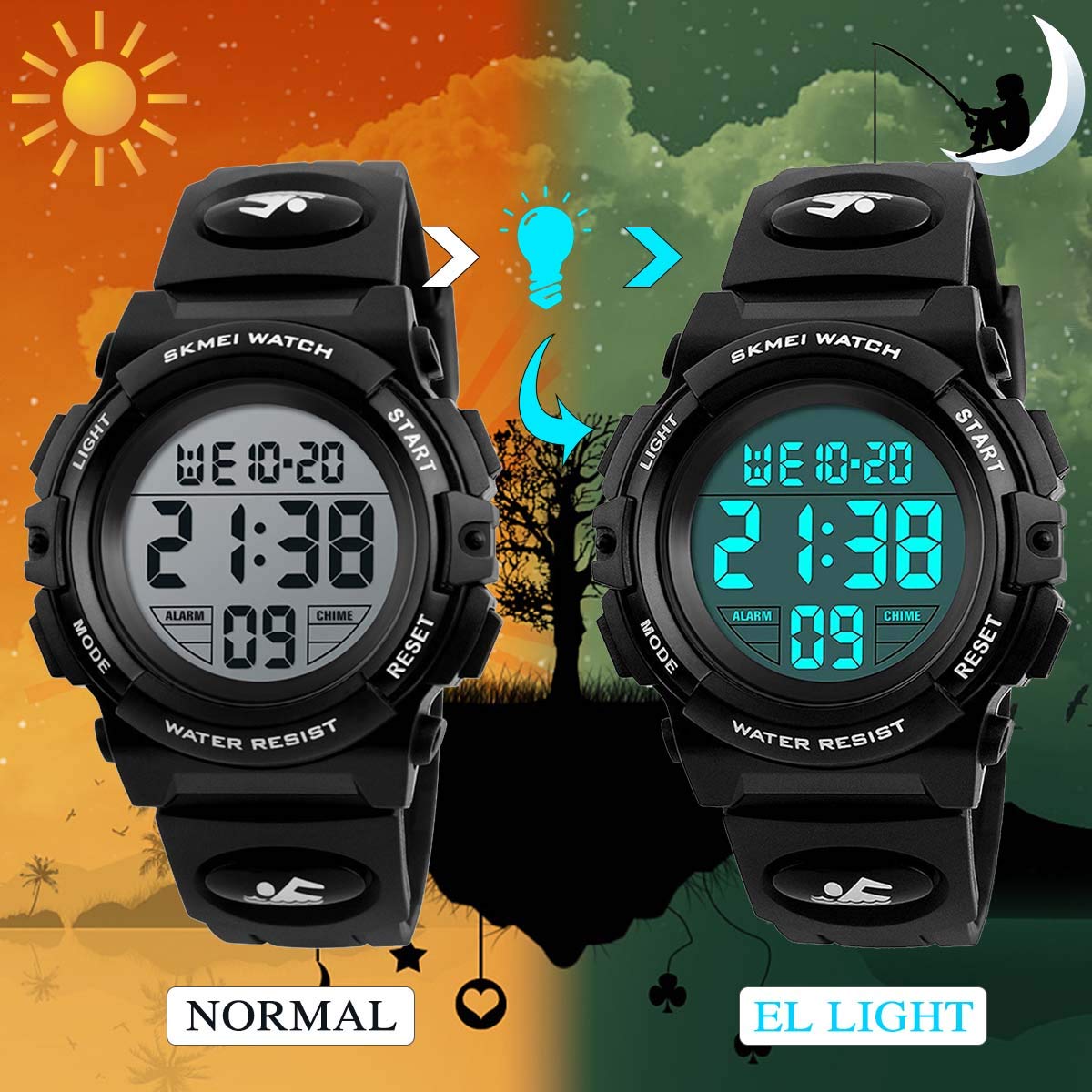 Foto 7 pulgar | Venta Internacional - Reloj Digital Afarer Impermeable Para Niños Con Cronómetro Con Alarma