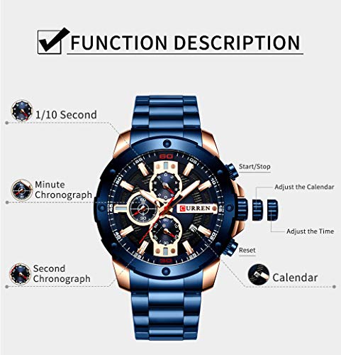 Foto 6 pulgar | Venta Internacional - Reloj Curren Quartz Luminous Fashion Sport Para Hombre, 30 M, Agua