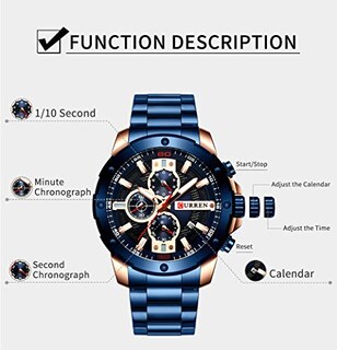 Foto 5 | Venta Internacional - Reloj Curren Quartz Luminous Fashion Sport Para Hombre, 30 M, Agua