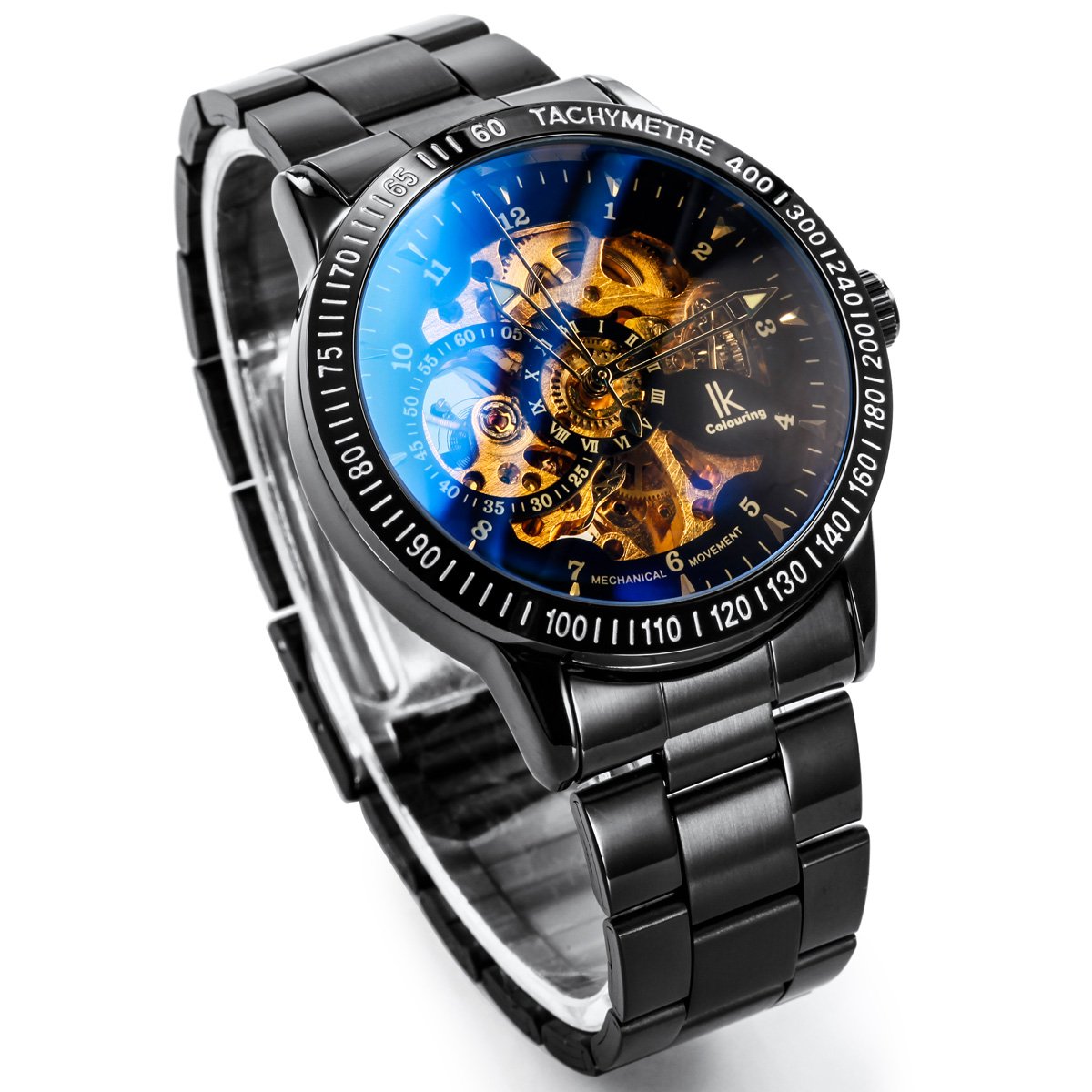 Foto 5 pulgar | Venta Internacional - Reloj Automático Ik Self-wind Skeleton Steampunk Black Steampunk Black Steampunk