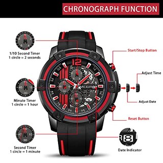 Foto 6 | Venta Internacional - Reloj Megir Chronograph Sports A Prueba De Agua Para Hombre 2097rd