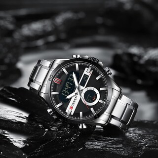 Foto 3 | Venta Internacional - Reloj Electrónico De Cuarzo Matkasur De Doble Movimiento Para Hombre, 48 Mm