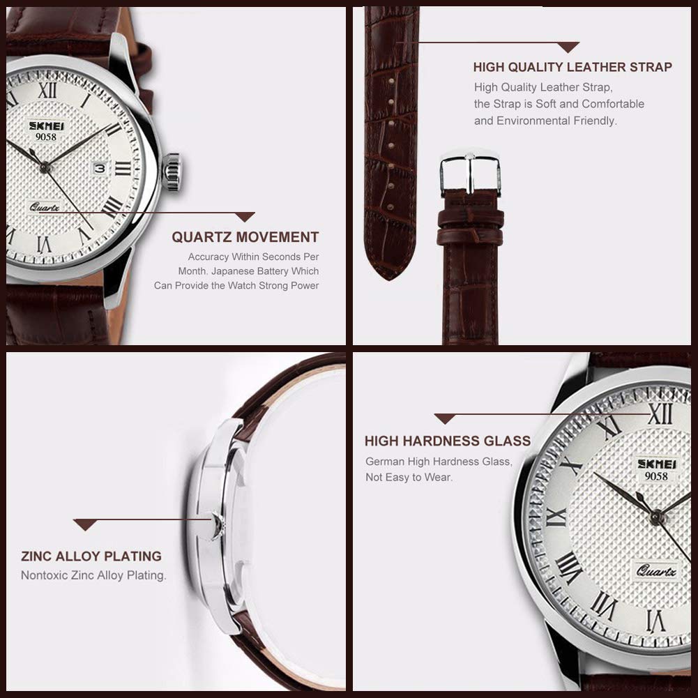 Foto 3 | Venta Internacional - Reloj De Pulsera Amuda Quartz De Piel Impermeable Para Hombre