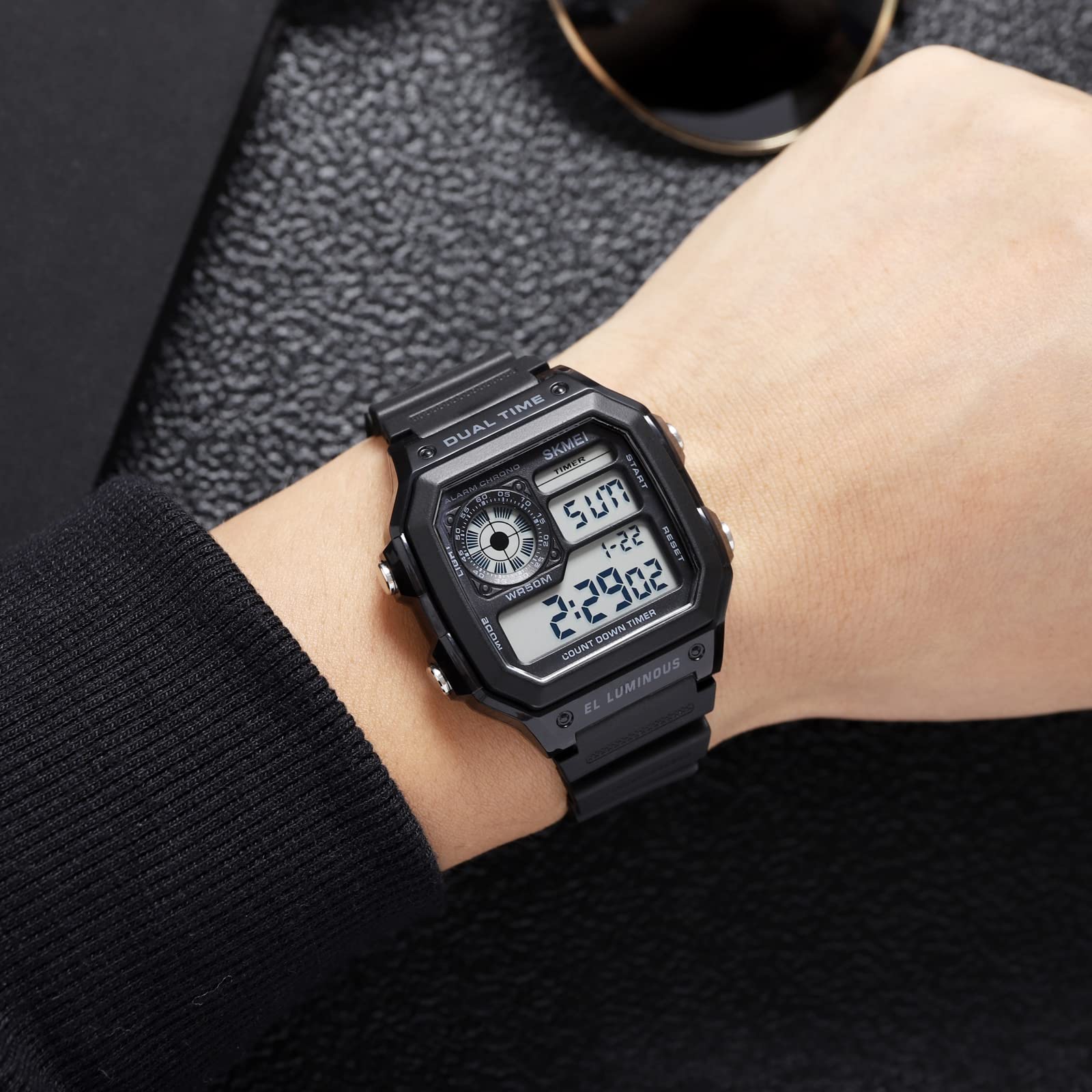 Foto 5 | Venta Internacional - Reloj Deportivo Pasoy, Correa De Caucho Multifunción, 50 M, Impermeable