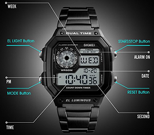 Foto 4 pulgar | Venta Internacional - Reloj Bounabay De Cuarzo Multifunción De Acero Inoxidable Para Hombre
