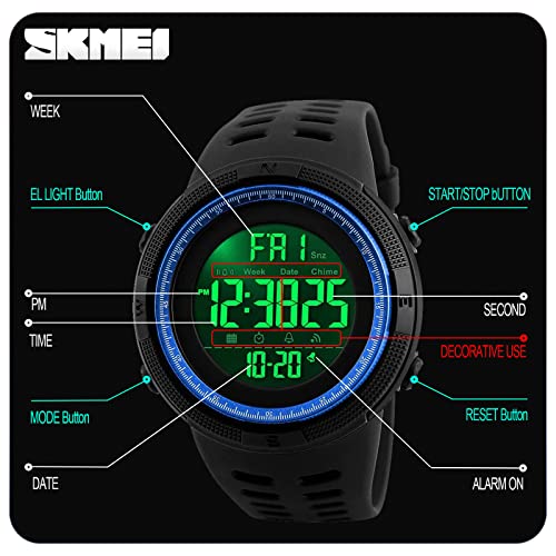 Foto 5 | Venta Internacional - Reloj Skmei Digital Sports Para Hombre, 50 M, Resistente Al Agua, Led Milita