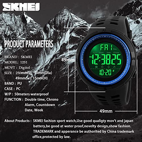 Foto 7 pulgar | Venta Internacional - Reloj Skmei Digital Sports Para Hombre, 50 M, Resistente Al Agua, Led Milita