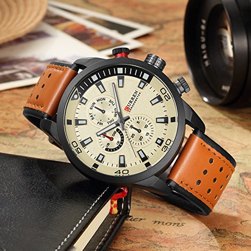 Foto 3 pulgar | Venta Internacional - Correa De Piel Impermeable Watch Curren Sports Para Hombre