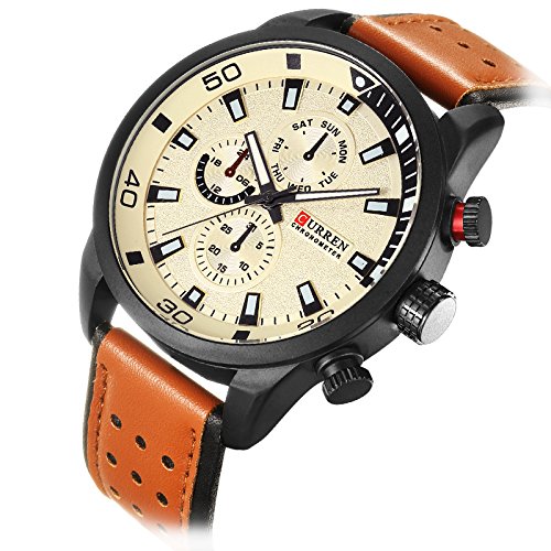 Foto 5 pulgar | Venta Internacional - Correa De Piel Impermeable Watch Curren Sports Para Hombre