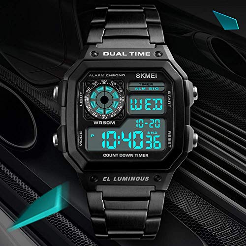 Foto 6 pulgar | Venta Internacional - Reloj Biden Black Classic Square Multifunción Para Hombre
