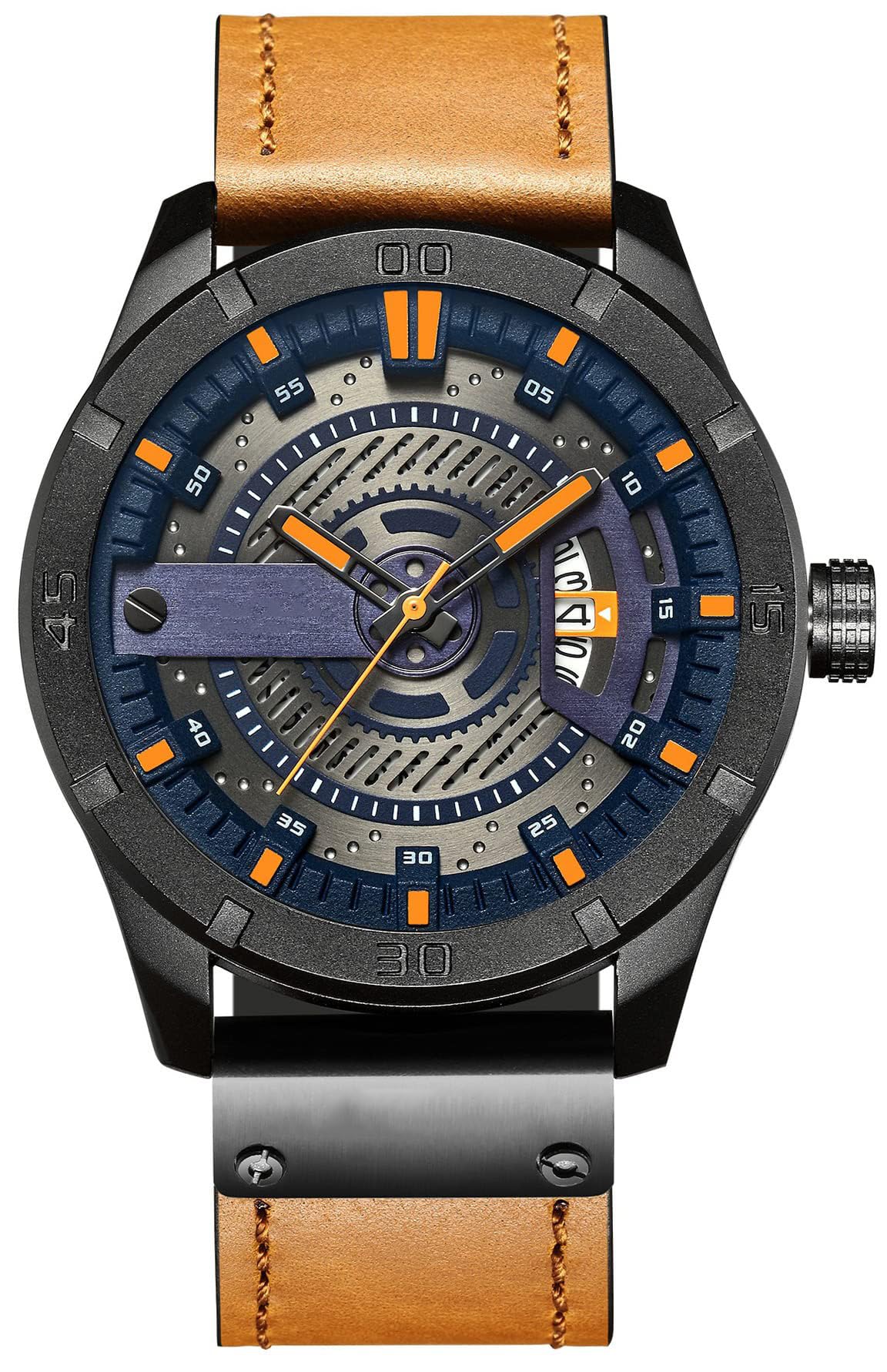 Venta Internacional - Reloj Fanmis Con Correa De Piel Para Hombre Con Esfera Negra