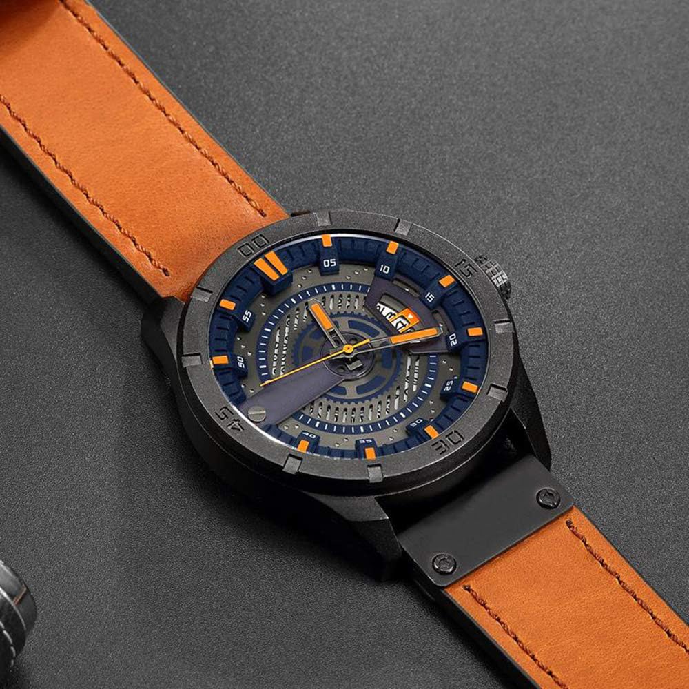 Foto 5 pulgar | Venta Internacional - Reloj Fanmis Con Correa De Piel Para Hombre Con Esfera Negra