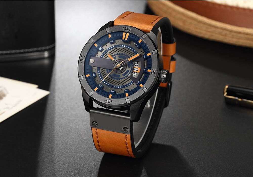 Foto 7 pulgar | Venta Internacional - Reloj Fanmis Con Correa De Piel Para Hombre Con Esfera Negra