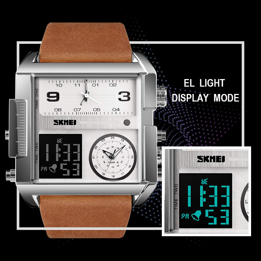 Foto 3 | Venta Internacional - Reloj Deportivo Digital Led Cuadrado Skmei Para Hombre, Cara Grande