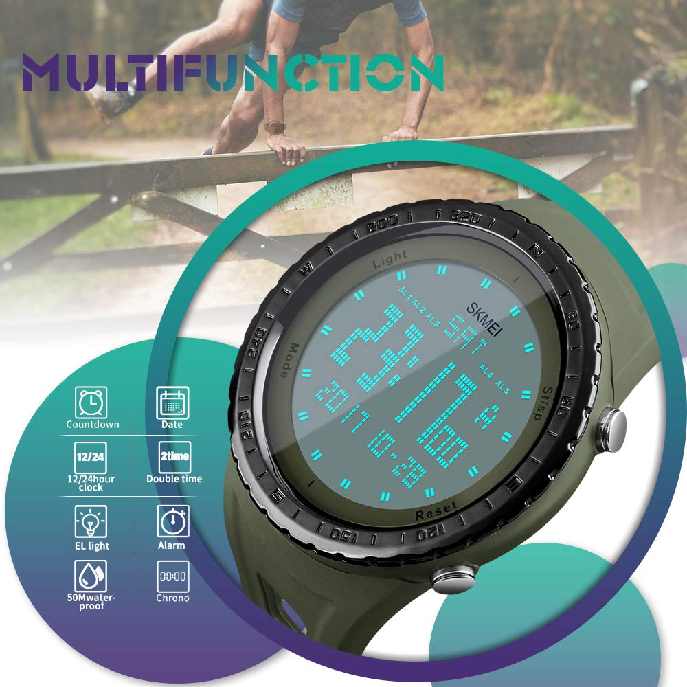 Foto 3 pulgar | Venta Internacional - Reloj Deportivo Skmei Para Hombre, Cronómetro Digital Impermeable, 50 M