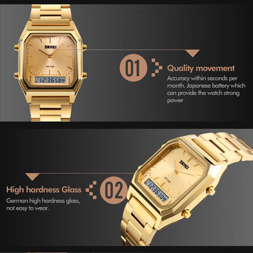 Foto 5 pulgar | Venta Internacional - Reloj Biden Gold Luxury Classic Business Multifunción Digit