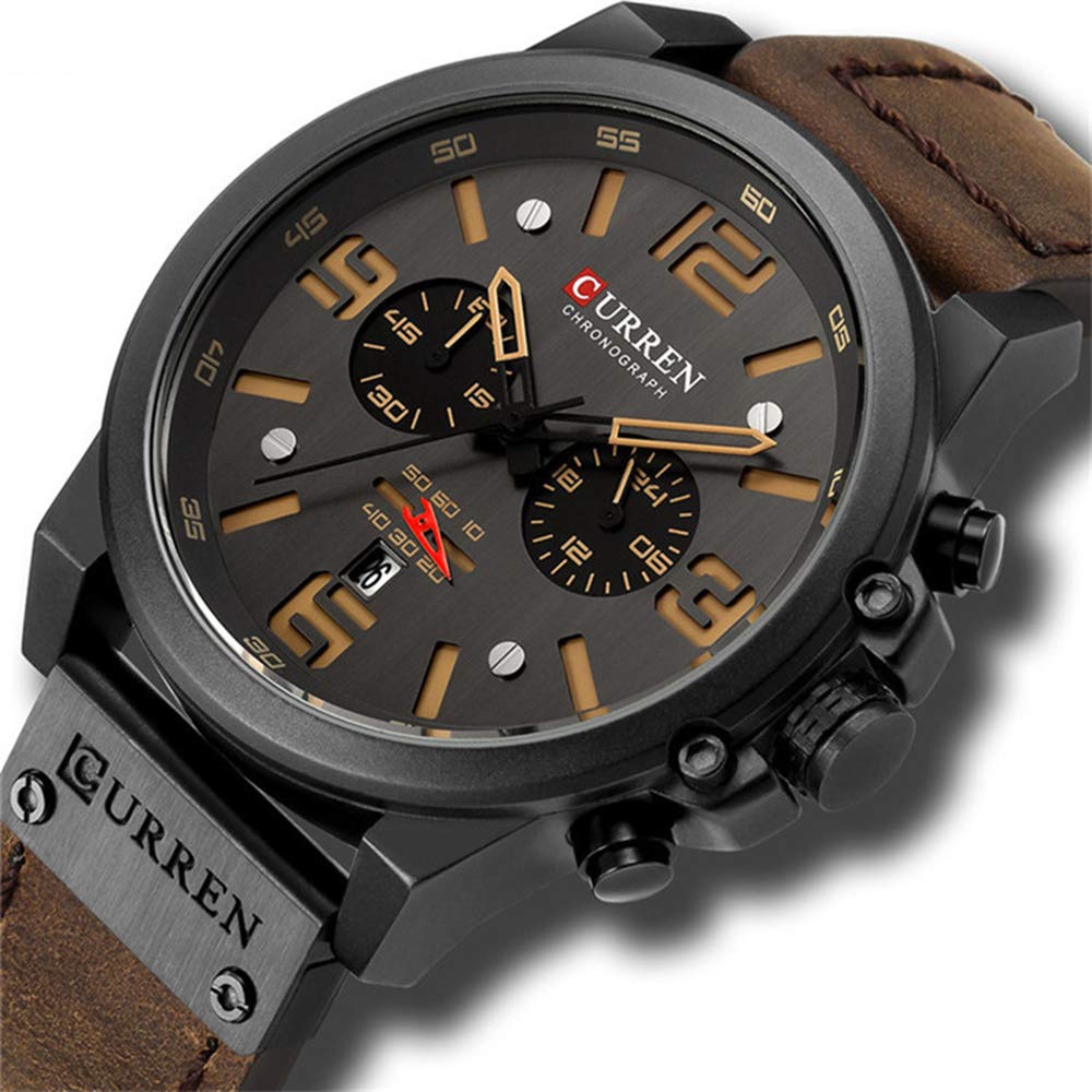 Foto 3 pulgar | Venta Internacional - Reloj De Pulsera Tonnier Para Hombre, Deportivo, Militar, Piel, Cuarzo, 45 Mm