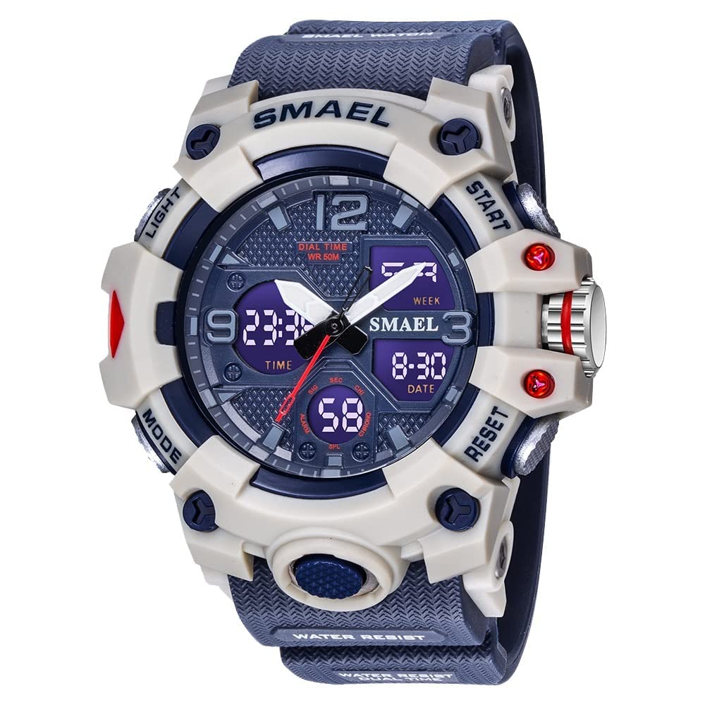 Foto 2 pulgar | Venta Internacional - Reloj Smael Para Hombre, Deportivo Militar, Doble Zona Horaria, 50 M, Impermeable