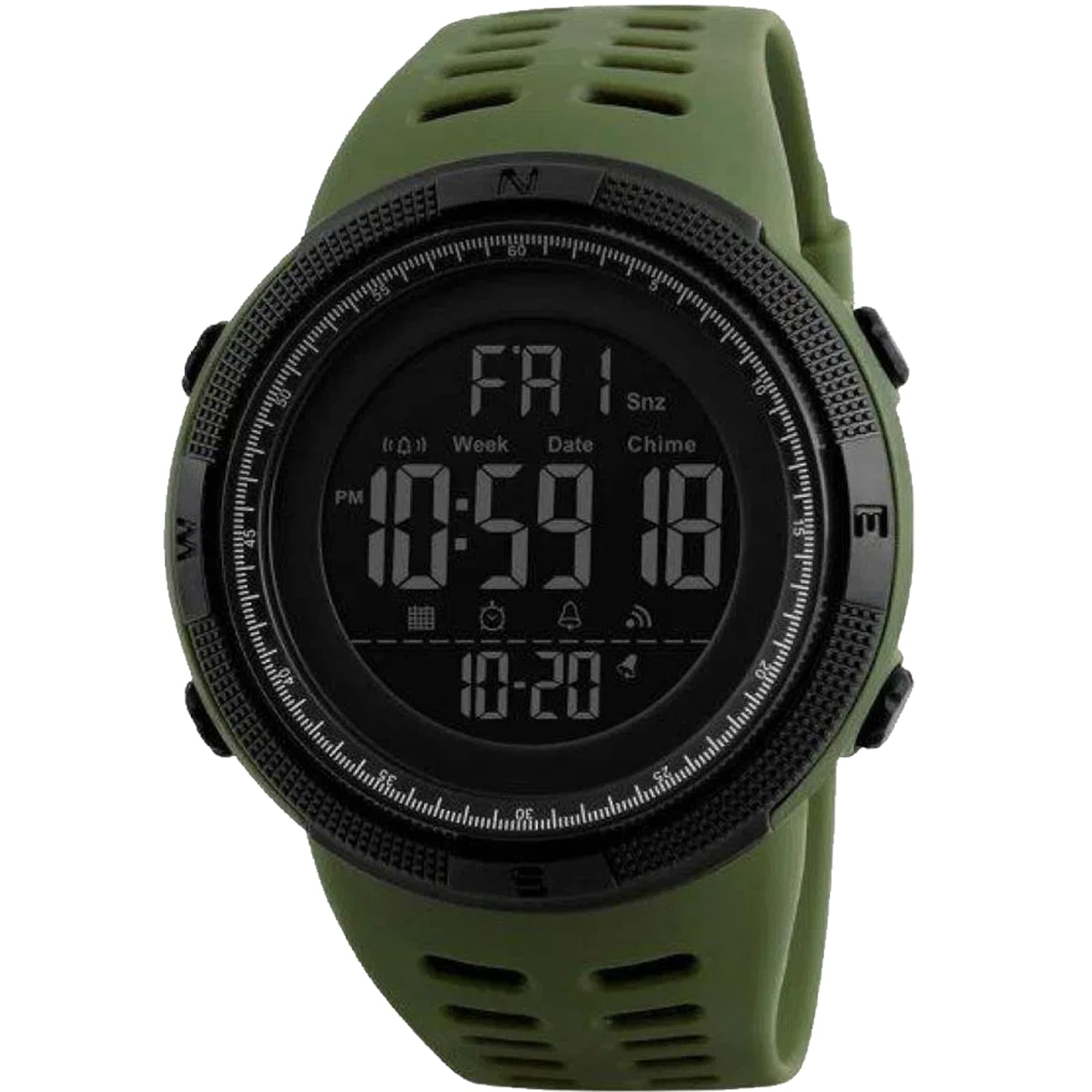 Venta Internacional - Reloj Digital De Cuarzo Burk 1251ag, Resistente Al Agua, 50 M, Para Hombre
