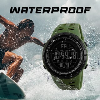 Foto 2 | Venta Internacional - Reloj Digital De Cuarzo Burk 1251ag, Resistente Al Agua, 50 M, Para Hombre
