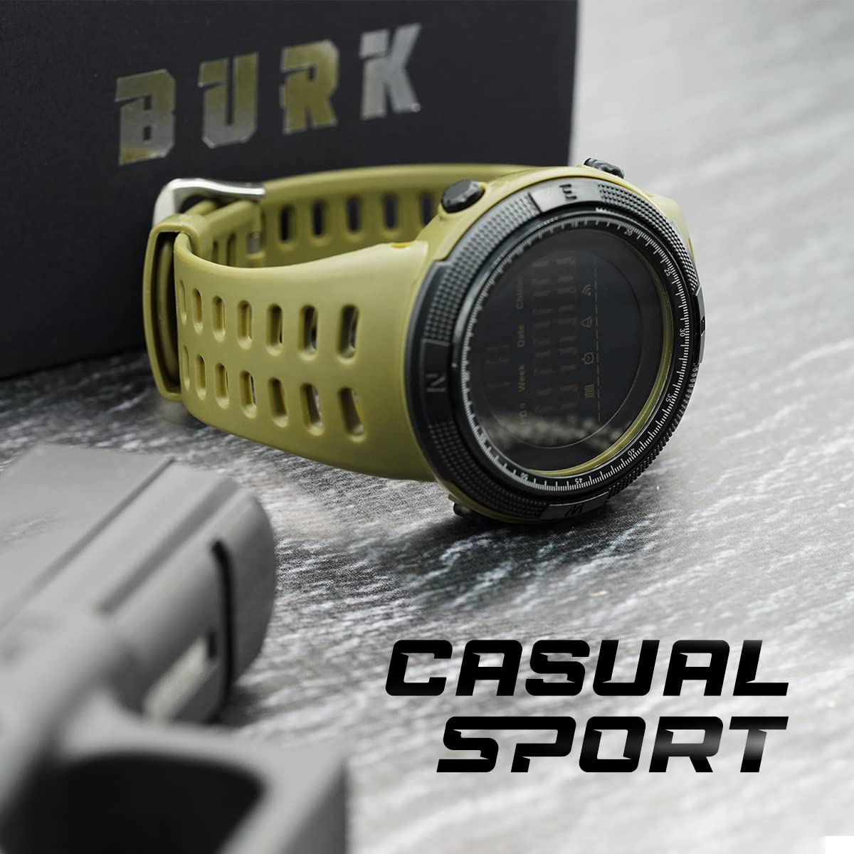 Foto 6 pulgar | Venta Internacional - Reloj Digital De Cuarzo Burk 1251ag, Resistente Al Agua, 50 M, Para Hombre