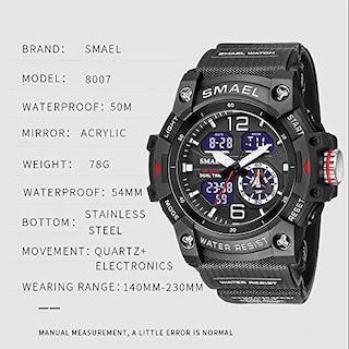 Foto 6 | Venta Internacional - Reloj Smael Con Alarma Led Impermeable Para Hombre, Militar Y Exterior