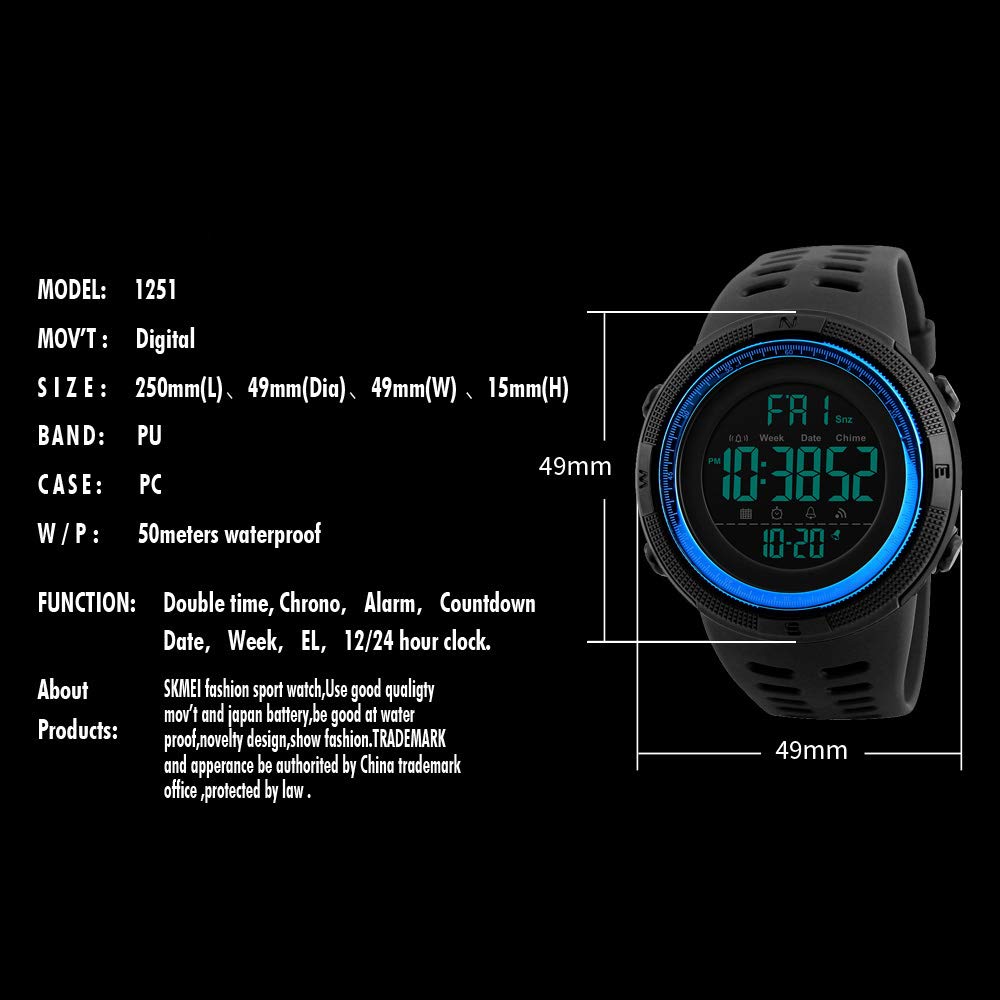 Foto 6 pulgar | Venta Internacional - Pantalla Led Impermeable Watch Guluman, Digital, Doble Hora, Para Hombre