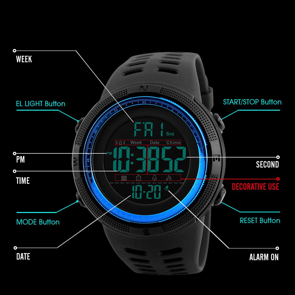Foto 7 pulgar | Venta Internacional - Pantalla Led Impermeable Watch Guluman, Digital, Doble Hora, Para Hombre