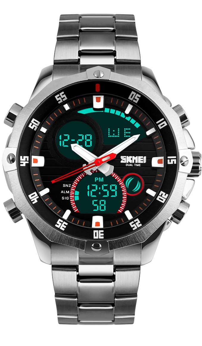 Venta Internacional - Reloj Lb Liebig Silver Digital Analógico Resistente Al Agua Para Hombre