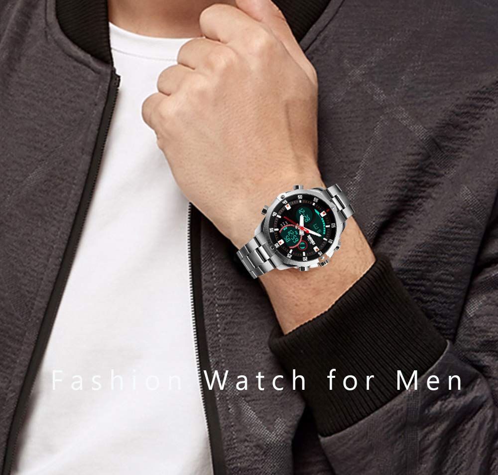 Foto 2 | Venta Internacional - Reloj Lb Liebig Silver Digital Analógico Resistente Al Agua Para Hombre