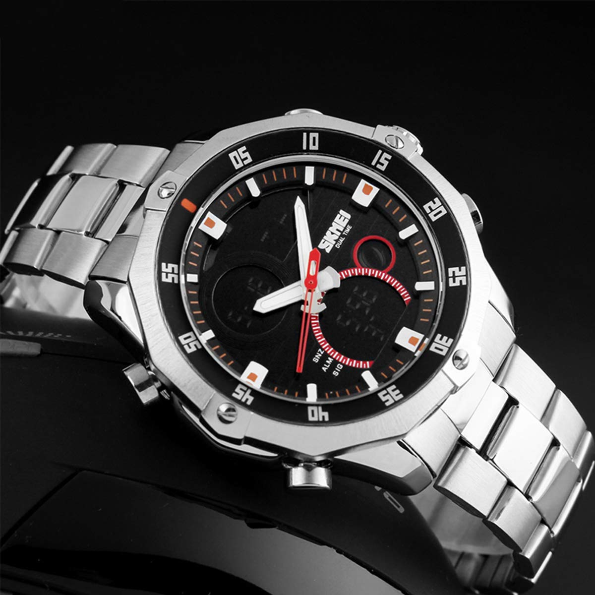 Foto 4 | Venta Internacional - Reloj Lb Liebig Silver Digital Analógico Resistente Al Agua Para Hombre