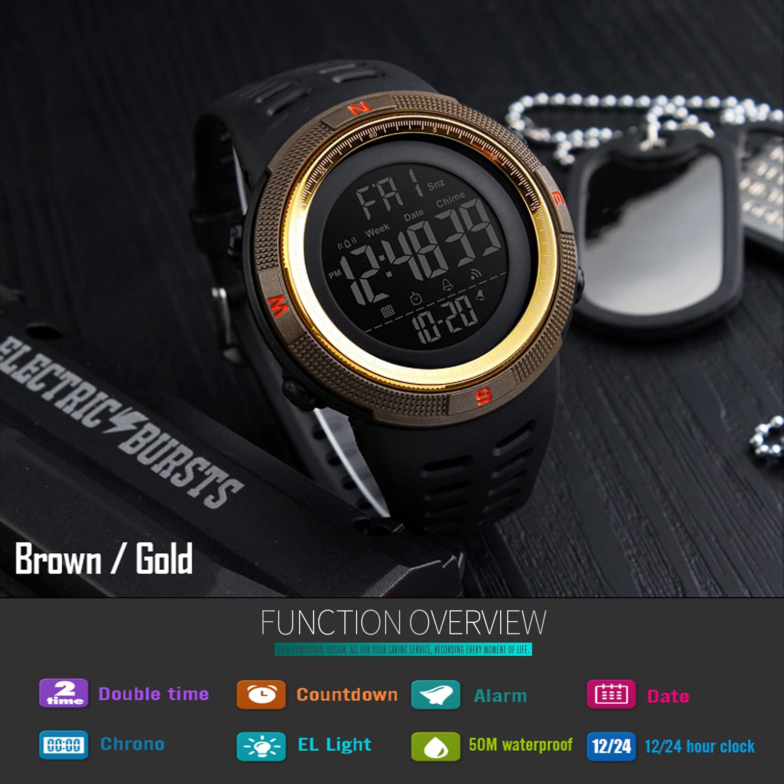 Foto 3 | Venta Internacional - Reloj Deportivo Digital Led Skmei Resistente Al Agua 50 M Para Hombre