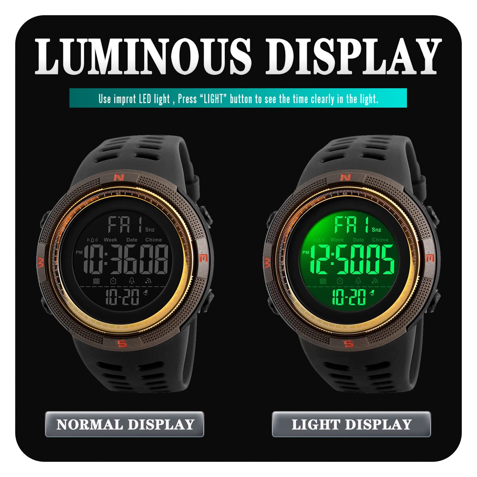 Foto 7 | Venta Internacional - Reloj Deportivo Digital Led Skmei Resistente Al Agua 50 M Para Hombre