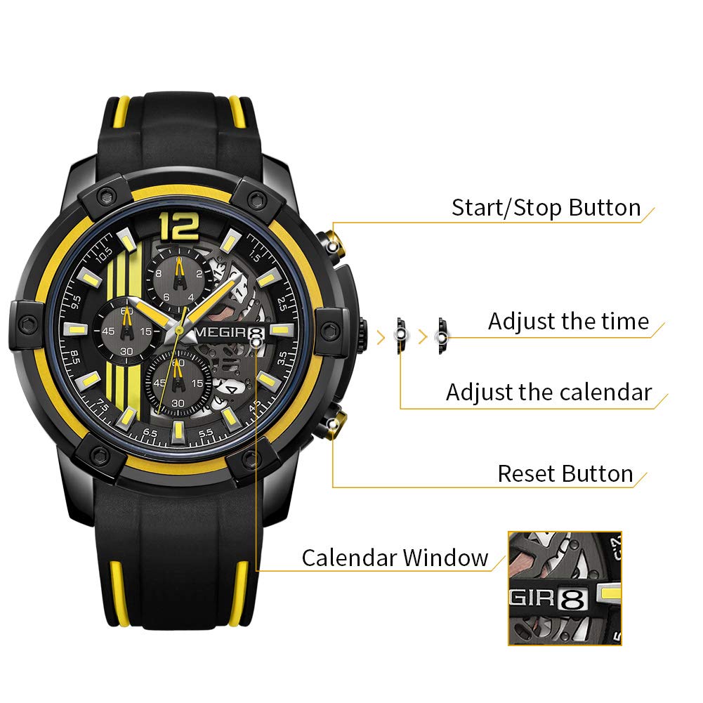 Foto 9 pulgar | Venta Internacional - Reloj Megir Waterproof Sports Para Hombre Fashion Quartz