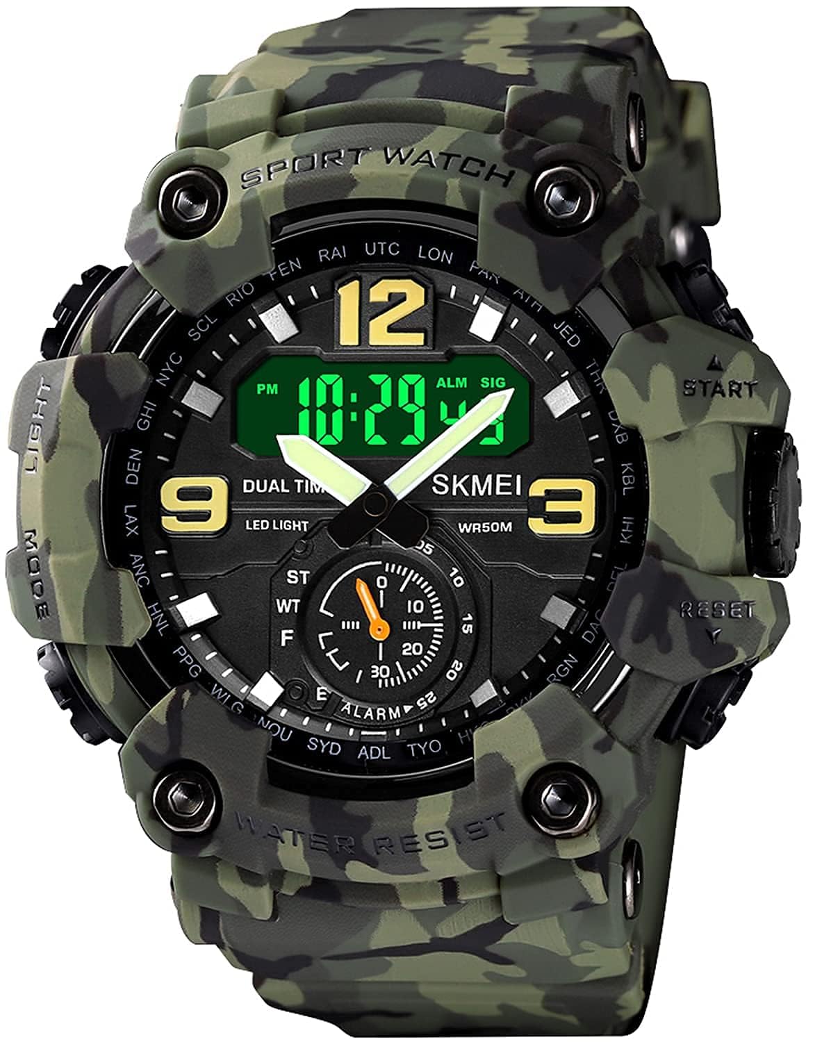 Foto 2 pulgar | Venta Internacional - Reloj Deportivo Gosasa Camouflage Green S-shock Waterproof