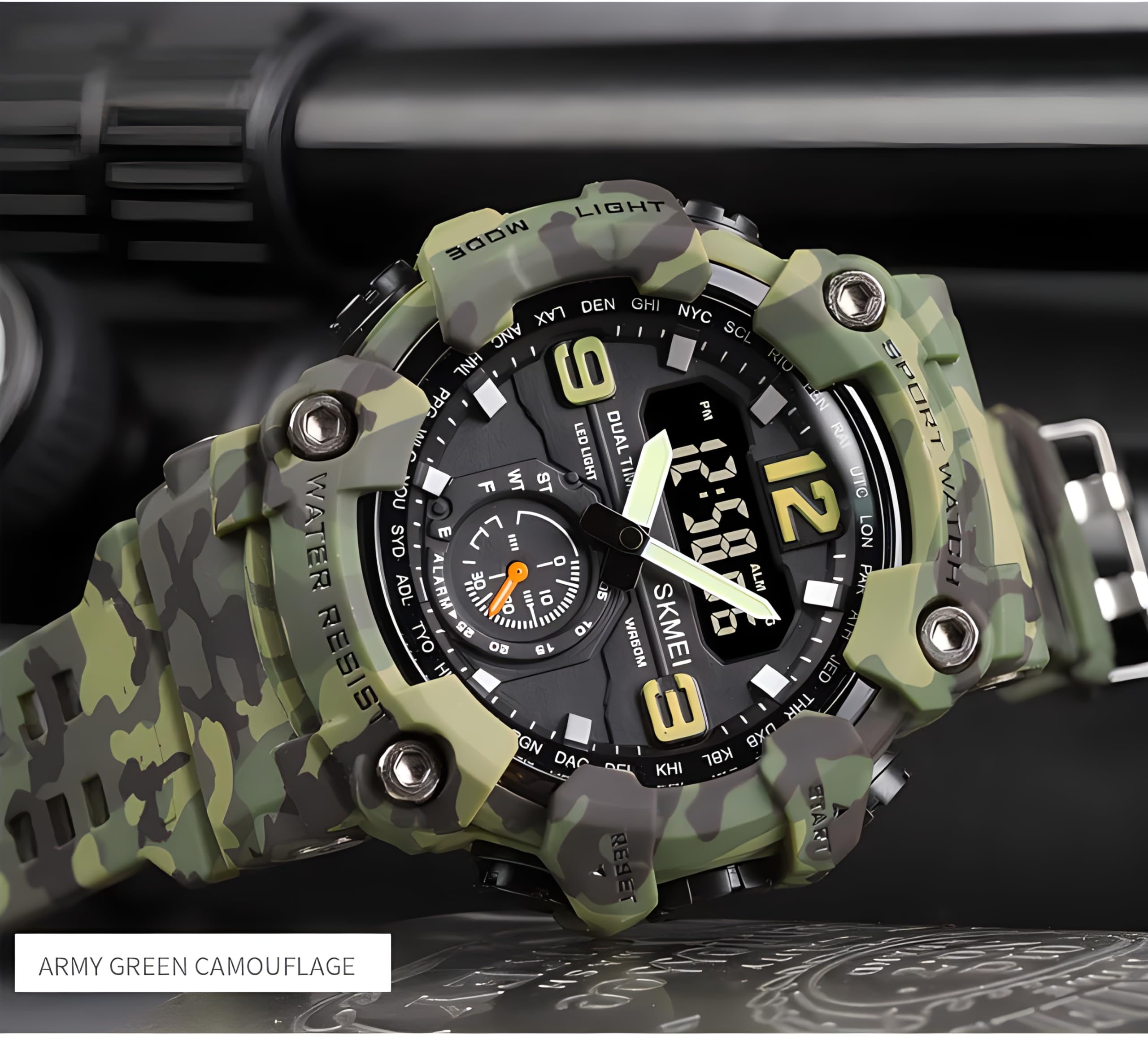 Foto 4 pulgar | Venta Internacional - Reloj Deportivo Gosasa Camouflage Green S-shock Waterproof