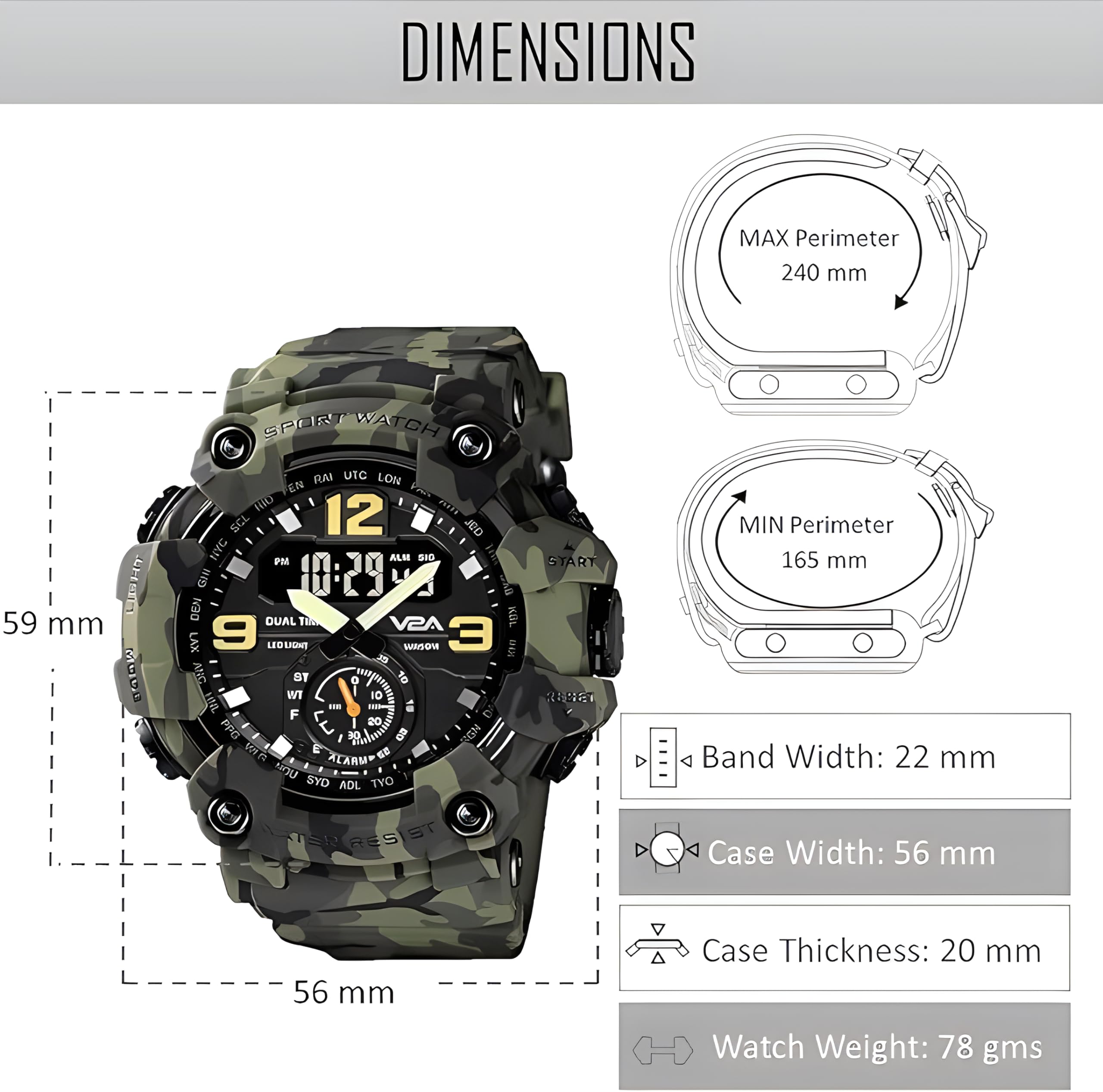 Foto 6 pulgar | Venta Internacional - Reloj Deportivo Gosasa Camouflage Green S-shock Waterproof