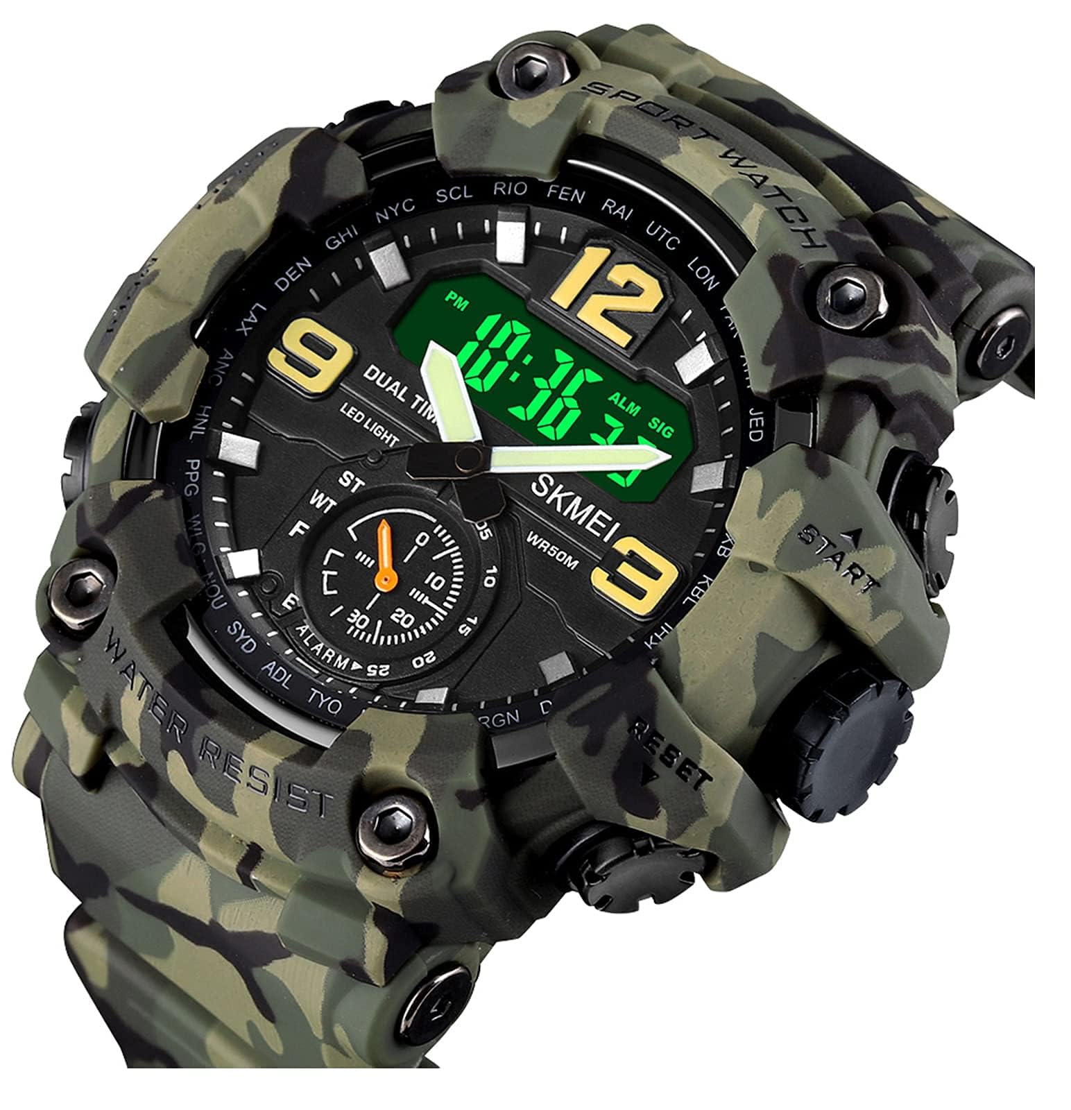 Foto 9 pulgar | Venta Internacional - Reloj Deportivo Gosasa Camouflage Green S-shock Waterproof