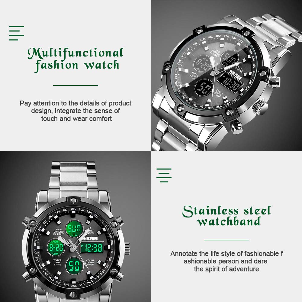 Foto 4 pulgar | Venta Internacional - Reloj Skmei Para Hombre, Impermeable, Militar, Analógico Y Digital