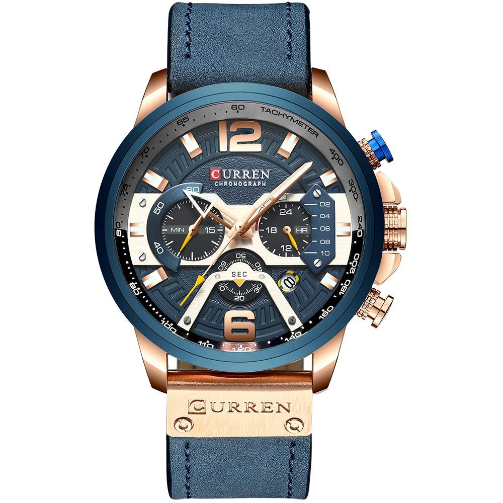 Venta Internacional - Reloj Alps, Cronógrafo De Moda Empresarial Para Hombre, Piel Azul