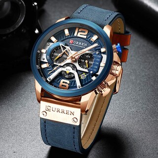 Foto 2 | Venta Internacional - Reloj Alps, Cronógrafo De Moda Empresarial Para Hombre, Piel Azul