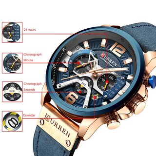 Foto 5 | Venta Internacional - Reloj Alps, Cronógrafo De Moda Empresarial Para Hombre, Piel Azul