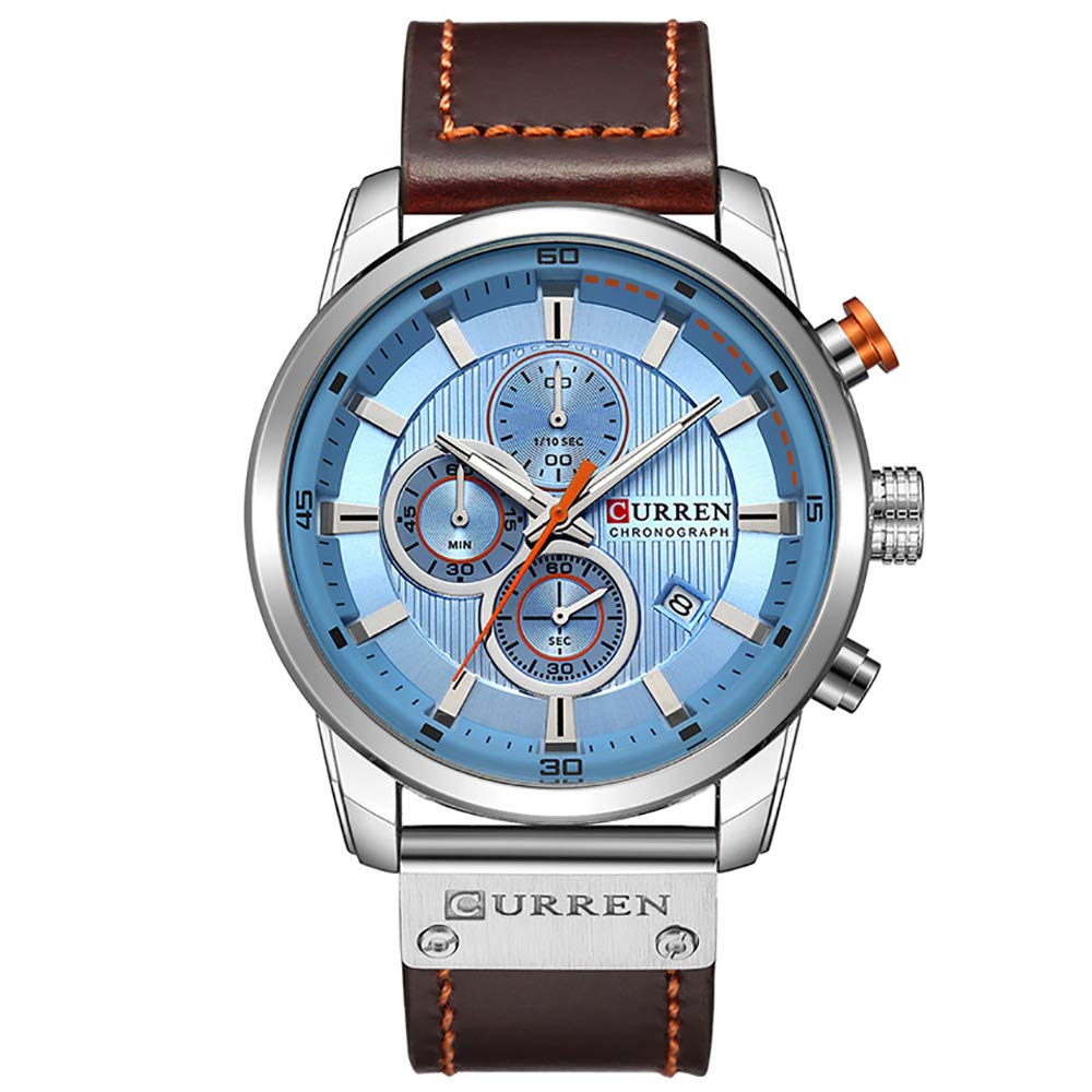 Foto 2 pulgar | Venta Internacional - Reloj De Pulsera Crrju Chronograph Quartz De Cuero Marrón Para Hombre