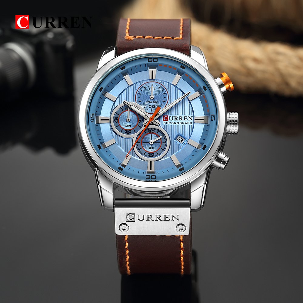 Foto 4 pulgar | Venta Internacional - Reloj De Pulsera Crrju Chronograph Quartz De Cuero Marrón Para Hombre