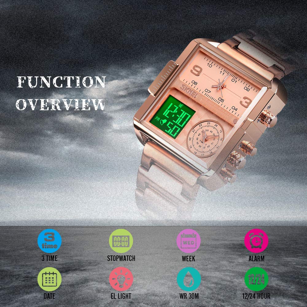 Foto 7 pulgar | Venta Internacional - Reloj Skmei, Correa Digital De Cuero Militar Impermeable Para Hombre