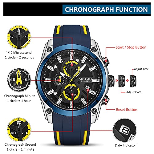 Foto 7 pulgar | Venta Internacional - Reloj Megir Waterproof Sports Fashion Quartz Para Hombre -2144be